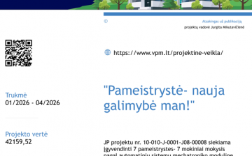 Tęsiamas jungtinis projektas „Pameistrystė – nauja galimybė man!“