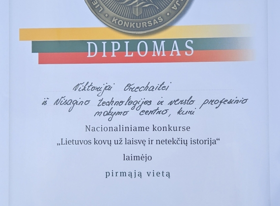 Nacionaliniame konkurse „Lietuvos kovų už laisvę ir netekčių istorija“ pirma, trečia ir paskatinamoji vietos!2