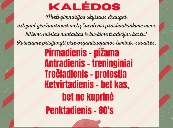 Mokinių taryba kviečia. „Savaitė kitaip”! 2