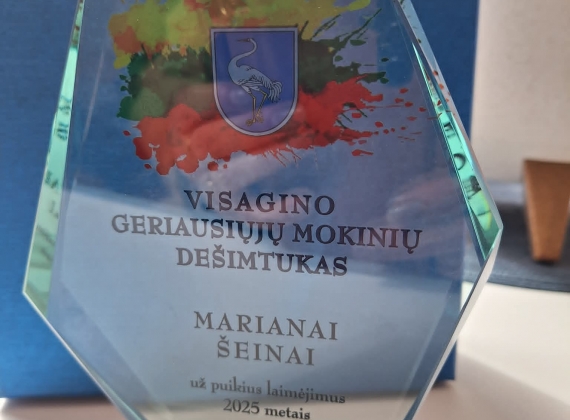 Visagino TECH gimnazistė – geriausių Visagino savivaldybės mokinių dešimtuke!2