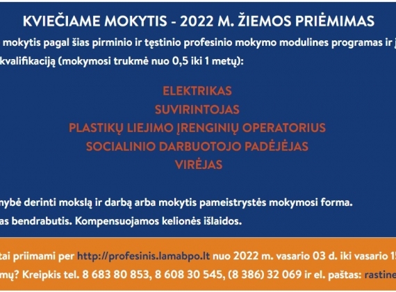 2022 M. ŽIEMOS PRIĖMIMAS2