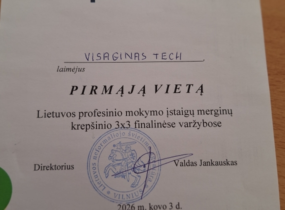 Visaginas TECH merginų komanda laimėjo  I-ĄJĄ VIETĄ Lietuvos profesinio mokymo įstaigų  krepšinio varžybose! 3