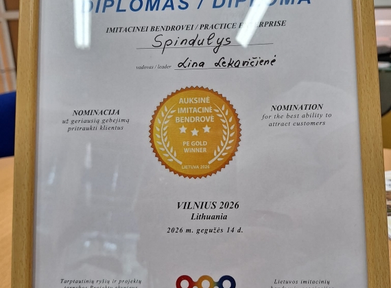 MŪSŲ CENTRO IMITACINĖ BENDROVĖ „SPINDULYS“ LAIMĖJO AUKSINĘ NOMINACIJĄ4