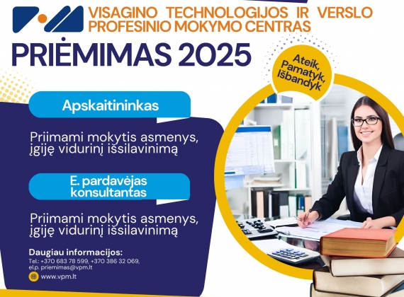 Kviečiame mokytis Visagino technologijos ir verslo profesinio mokymo centre!5